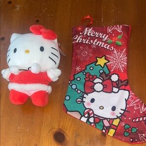 Hello Kitty Christmas Plush and Stocking Set